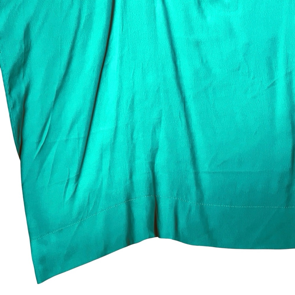 Diane Von Furstenberg Women’s Sz S Green Short Sleeve Top Blouse Beonica - Picture 7 of 12